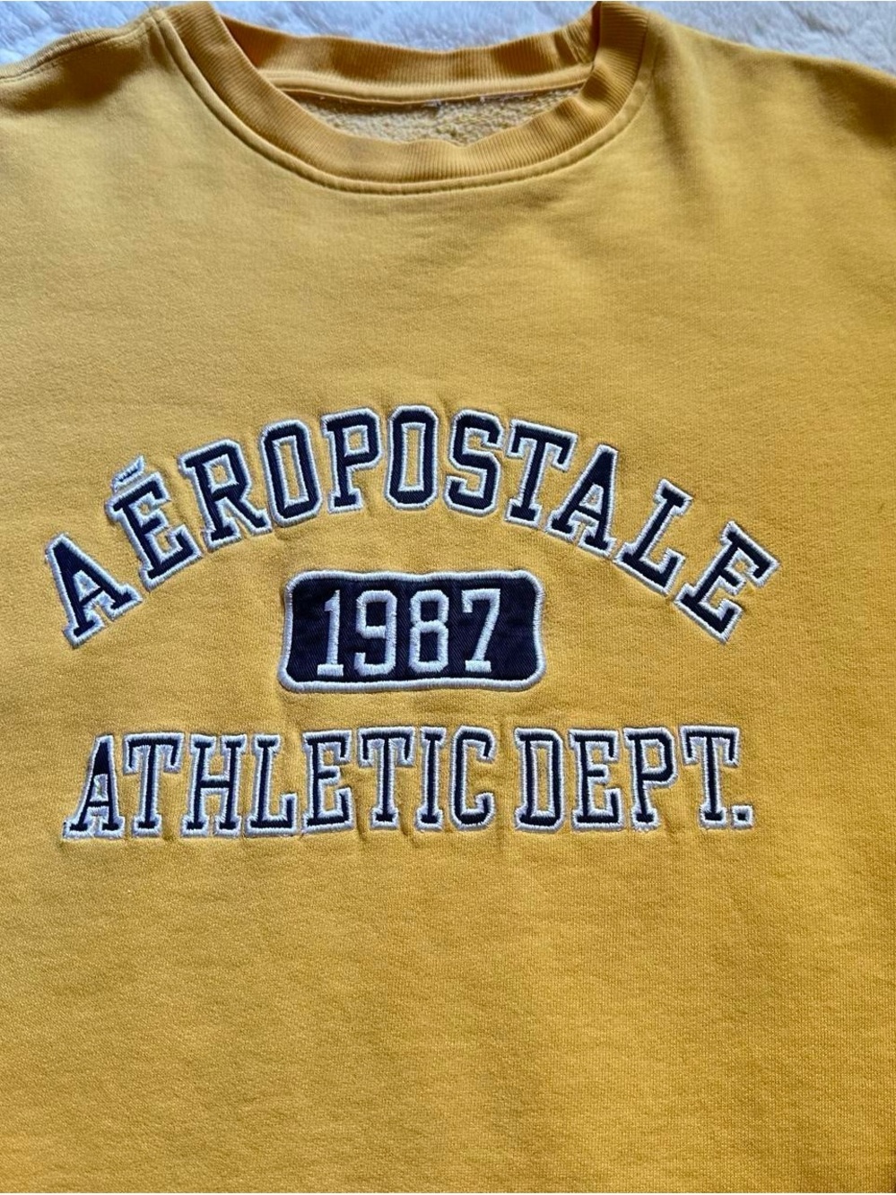 Vintage Aeropostale Yellow Athletic Dept. Pullover Sweatshirt XL